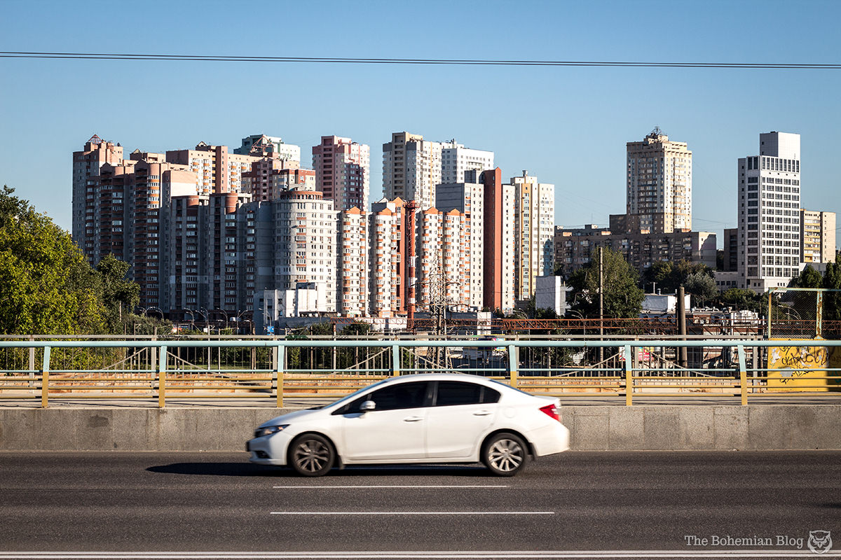 Post-modernist apartment blocks in western Kiev.