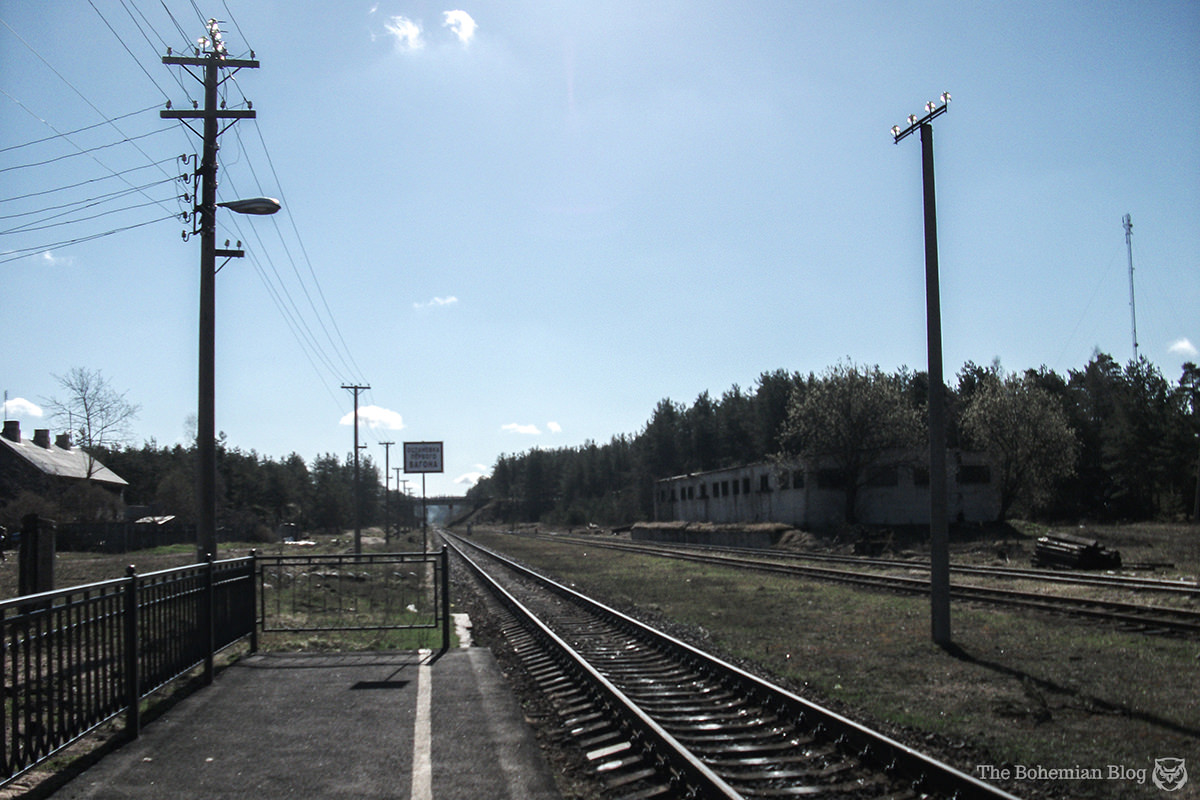 An empty platform, at a village somewhere in southwest Siberia.