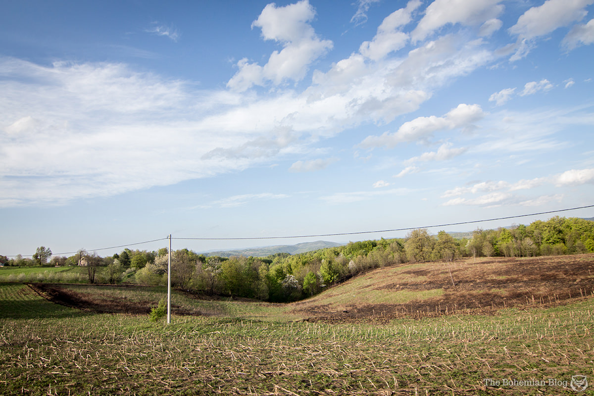 This image and the rest: the wild landscapes and occasional villages on the road north of Grmeč.