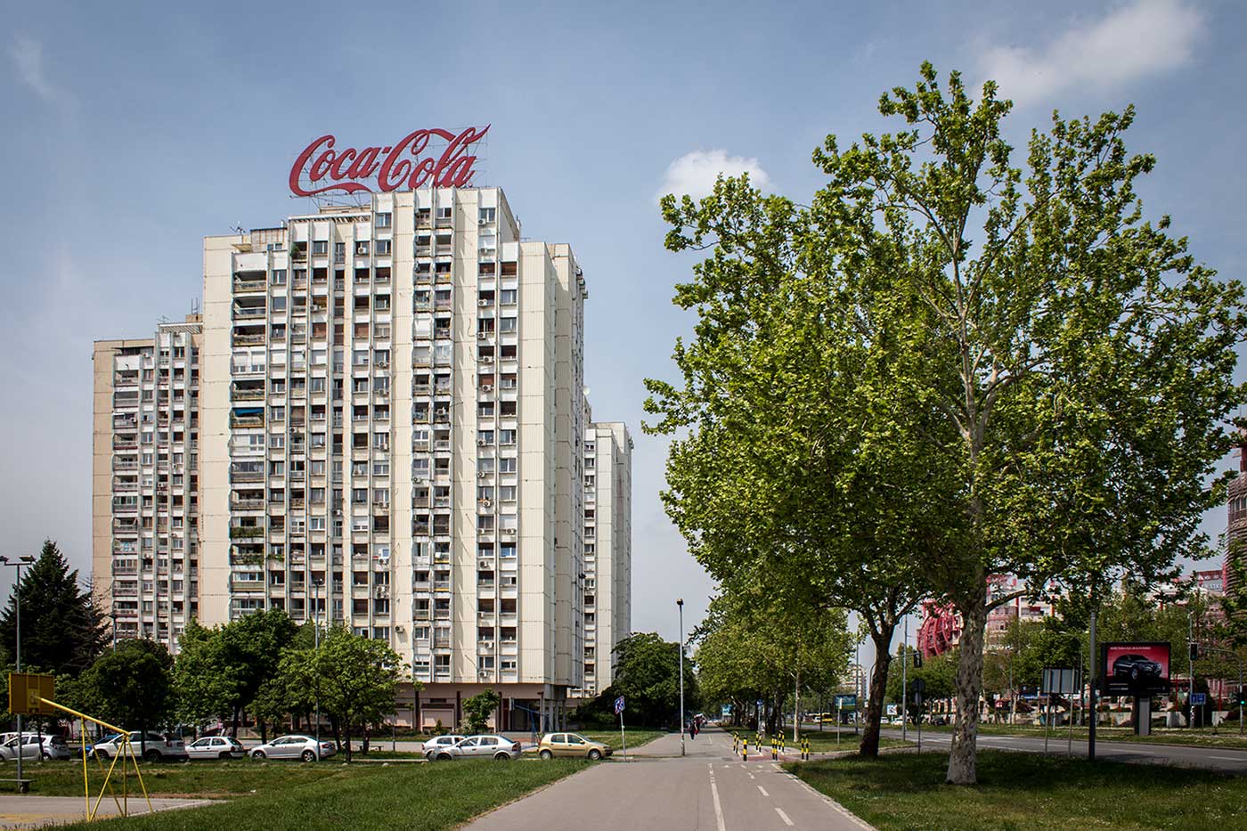A cluster of residential buildings on Blok 30, Novi Beograd.