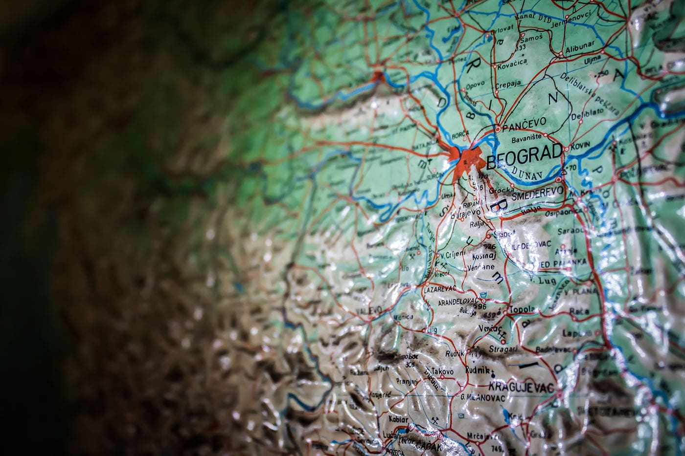 Belgrade on a map