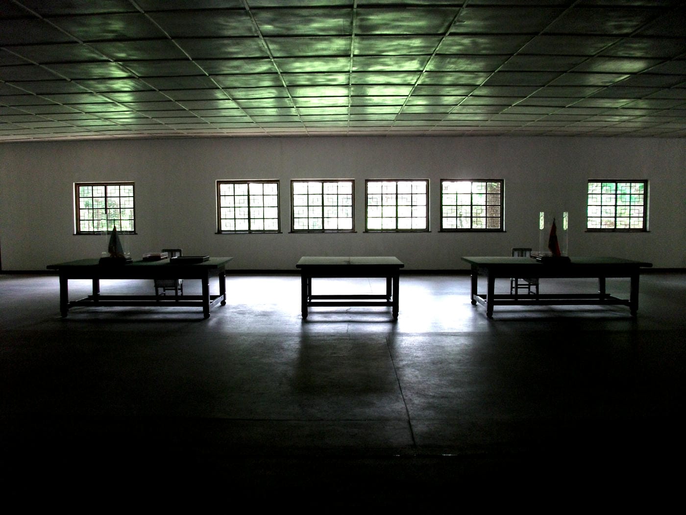 The Demilitarized Zone (or DMZ) dividing North Korea from South Korea