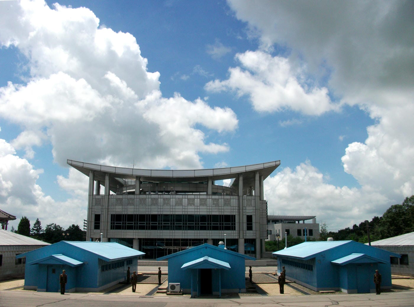 The Demilitarized Zone (or DMZ) dividing North Korea from South Korea