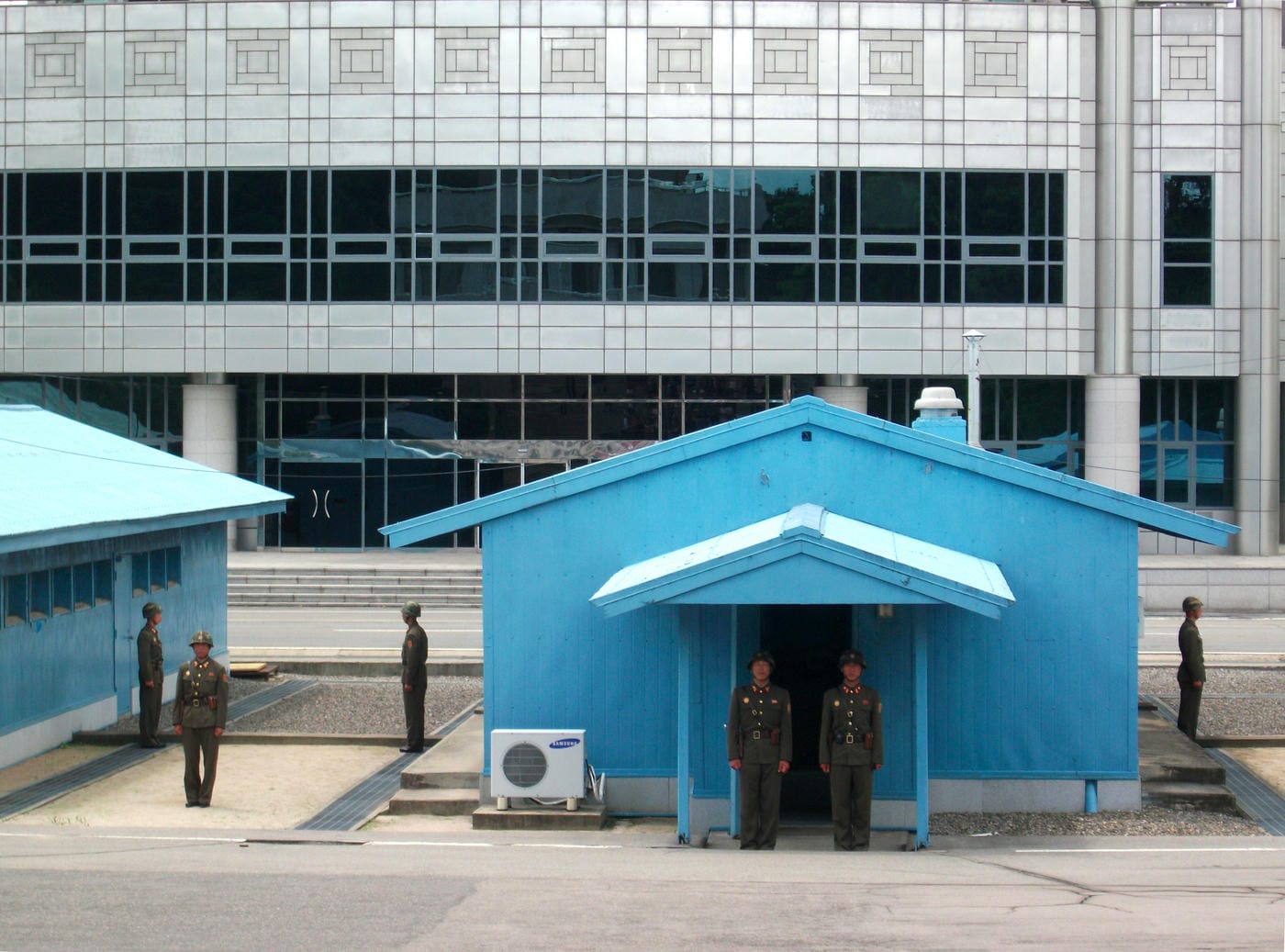 The Demilitarized Zone (or DMZ) dividing North Korea from South Korea