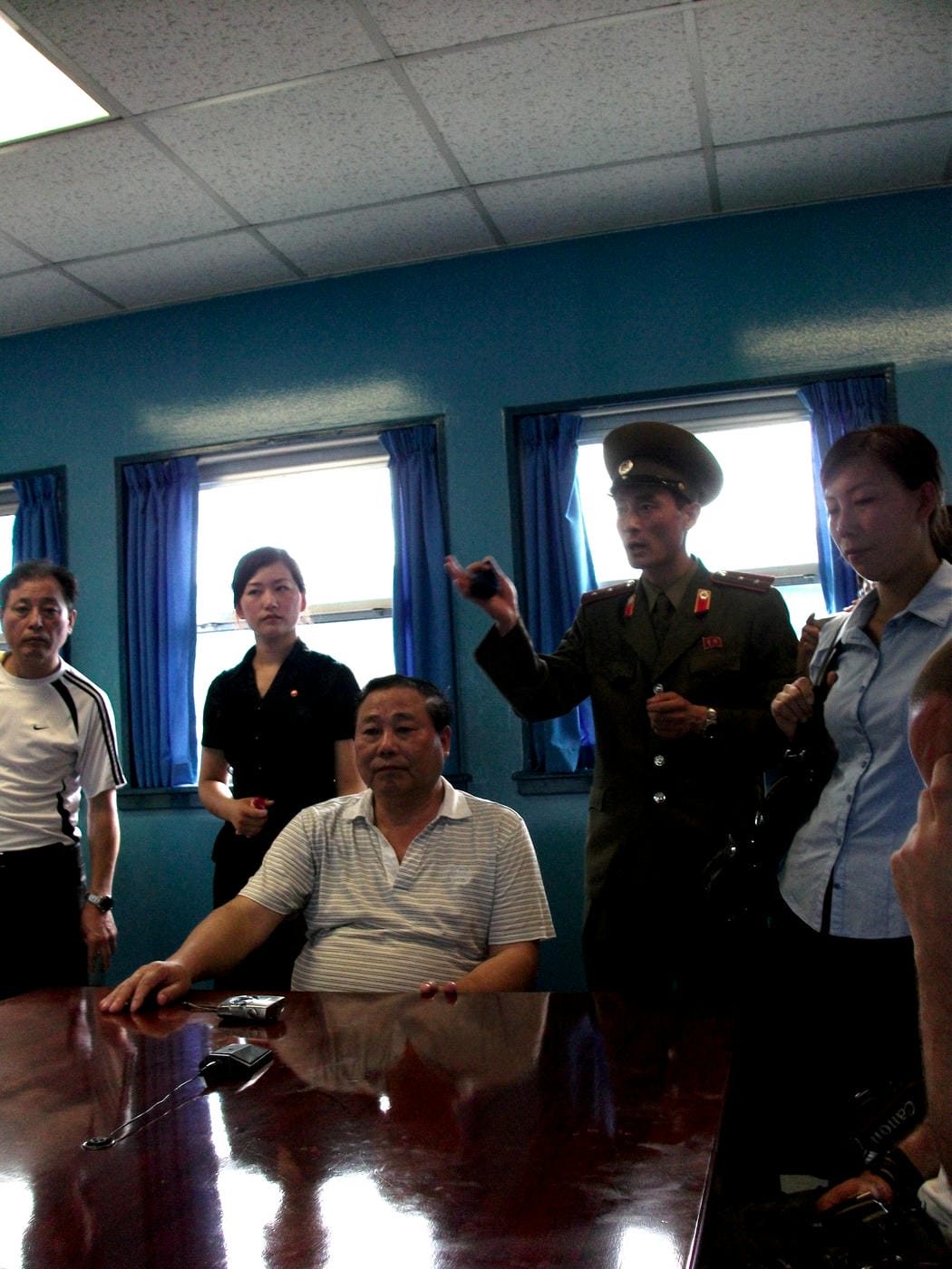 The Demilitarized Zone (or DMZ) dividing North Korea from South Korea