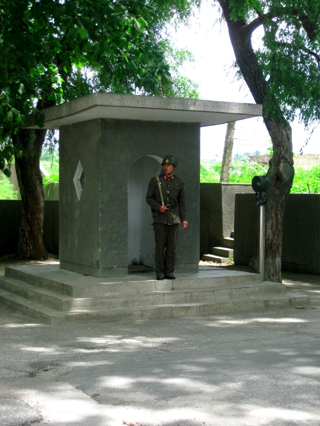 The Demilitarized Zone (or DMZ) dividing North Korea from South Korea